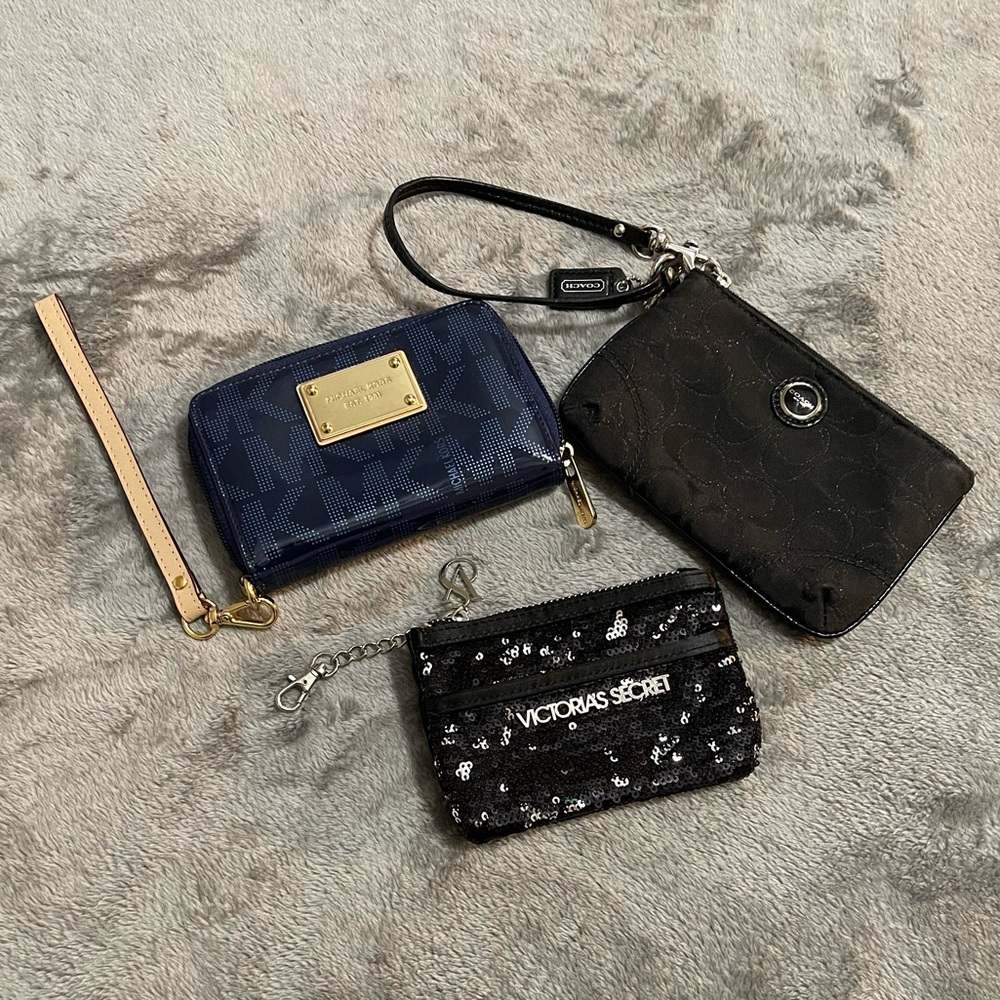 3 wristlet/card holders/coin purse